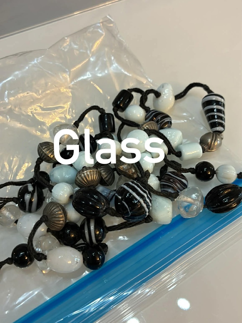 Black & White Multi-Bead Strand Necklace - Picture 5 of 5